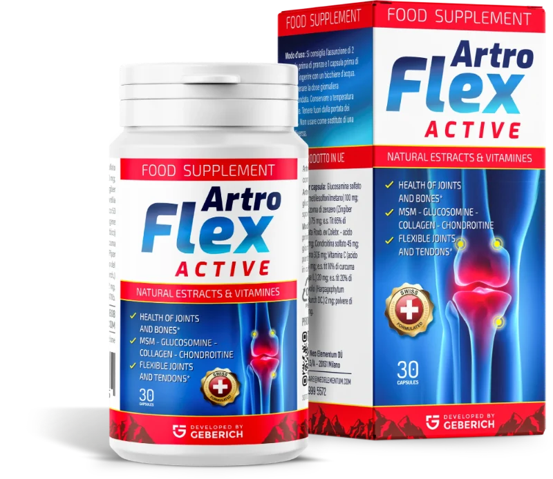 Flacone e confezione di Artroflex Active, 30 capsule